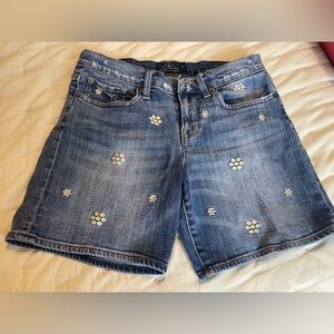 Lucky Brand Floral Embroidered Jean Shorts